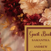 Mooie Bourgondië Blush Gouden Huwelijksgastenboek  Gastenboek