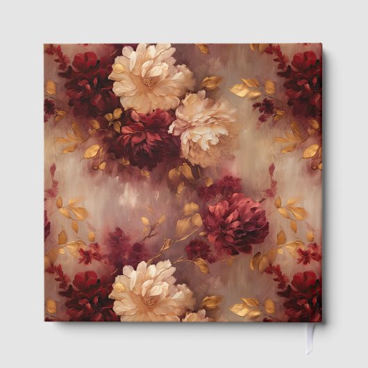 Mooie Bourgondië Blush Gouden Huwelijksgastenboek  Gastenboek (Achterkant)