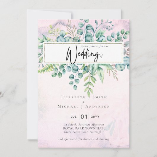 Mooie Bourgondische Blauwe Eucalyptus Groen Blad U (Voorkant)