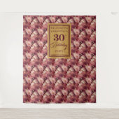 Mooie Bourgondische Blush Gold 30e verjaardag Wandkleed (Voorkant)