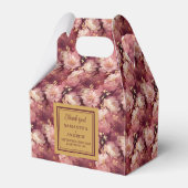 Mooie Bourgondische Blush Gold Waterverf bruiloft Bedankdoosjes (Achterkant)