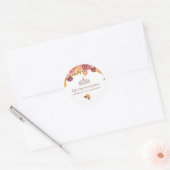 Mooie Bourgondische en gele Rose Quinceanera Ronde Sticker (Envelop)
