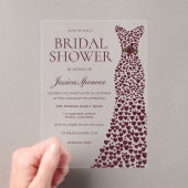 Mooie Bourgondische jurk Elegant Vrijgezellenfeest Acryl Uitnodigingen (Insitu (Draagbaar))