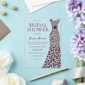 Mooie Bourgondische jurk Elegant Vrijgezellenfeest Acryl Uitnodigingen (Insitu (Huwelijk))