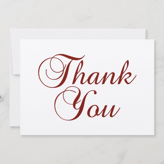 Mooie Bourgondische kalligrafie Script Ecru Bedankkaart (Voorkant)