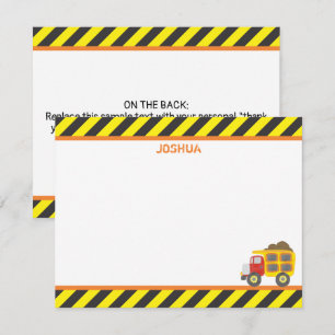 Mooie Bouw Dump Truck Jongens Briefpapier Notitiekaartje