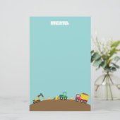 Mooie Bouwvoertuigen Voor Jongens Briefpapier (Staand voorkant)