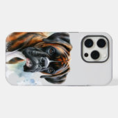 Mooie Boxer Dog in Waterverf iPhone Hoesje (Achterkant horizontaal)
