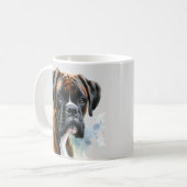 Mooie Boxer Dog in Waterverf Koffiemok (Voorkant links)