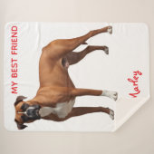 Mooie Boxer gepersonaliseerd Sherpa Deken (Voorkant (horizontaal))