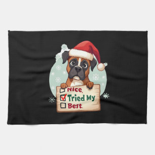Mooie Boxer hond Honden Kerst Mooie Doe mijn Best Theedoek