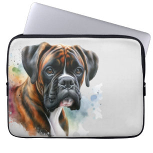 Mooie Boxer Hond in Aquarel Laptop Sleeve