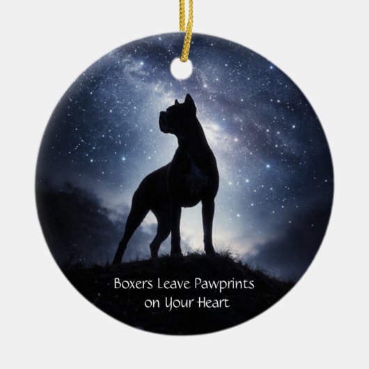 Mooie Boxer Hond Kerst Keramisch Ornament (Voorkant)