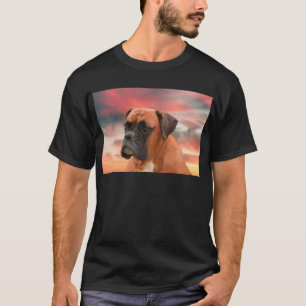 Mooie Boxer Hond Water Kleur Olie Schilderij Kunst T-shirt