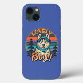 Mooie Boy Cool Retro Husky Puppy Case-Mate iPhone Case (Achterkant)