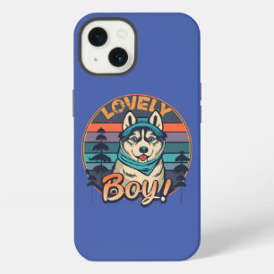 Mooie Boy Cool Retro Husky Puppy iPhone 13 Hoesje