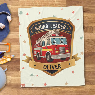 Mooie brandweer badge fleece deken