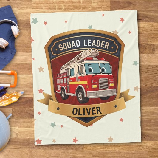Mooie brandweer badge fleece deken