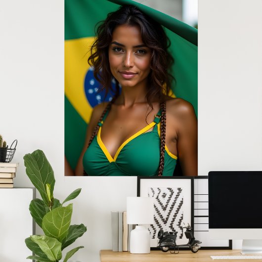 Mooie Braziliaanse vrouw Poster (Thuiskantoor)