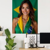 Mooie Braziliaanse vrouw Poster (Thuiskantoor)