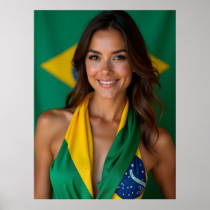 Mooie Braziliaanse vrouw Poster