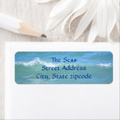 Mooie Brekende Golf Aqua Blauwe Adreslabels Etiket (Insitu)