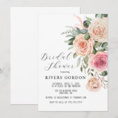 Mooie Bridal Shower-uitnodiging met Rozen Kaart (Voorkant / Achterkant)