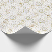 Mooie bride en bruidegom Gold Heart-Wedding Cadeaupapier (Hoek)