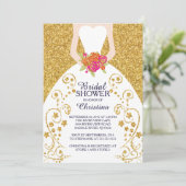 Mooie Bride Glitter Bridal Shower-uitnodiging Kaart (Staand voorkant)