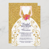 Mooie Bride Glitter Bridal Shower-uitnodiging Kaart (Voorkant / Achterkant)