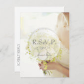 Mooie bride met de blote Bouquet bruiloft RSVP Uitnodiging Briefkaart (Voorkant / Achterkant)