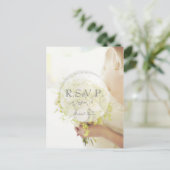 Mooie bride met de blote Bouquet bruiloft RSVP Uitnodiging Briefkaart (Staand voorkant)