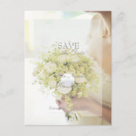 Mooie bride met het blote Bouquet bruiloft Aankondigingskaart