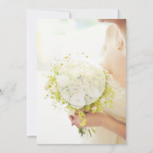 Mooie bride met het blote Bouquet bruiloft Kaart (Achterkant)