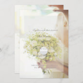 Mooie bride met het blote Bouquet bruiloft Kaart (Voorkant / Achterkant)