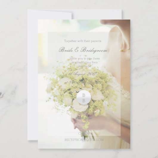 Mooie bride met het blote Bouquet bruiloft Save The Date (Achterkant)