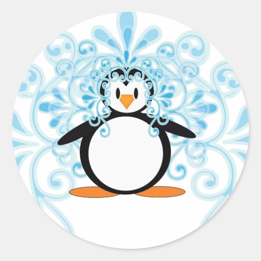 Mooie Bride Penguin 2010 Ronde Sticker (Voorkant)