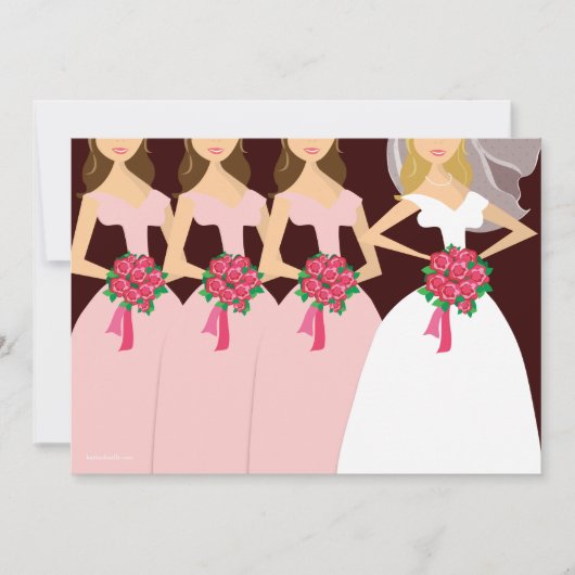 Mooie bride roze bridesmaids Vrijgezellenfeest Kaart (Voorkant)