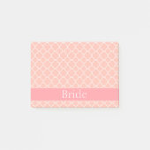Mooie bride roze en witte post-it® notes (Voorkant)