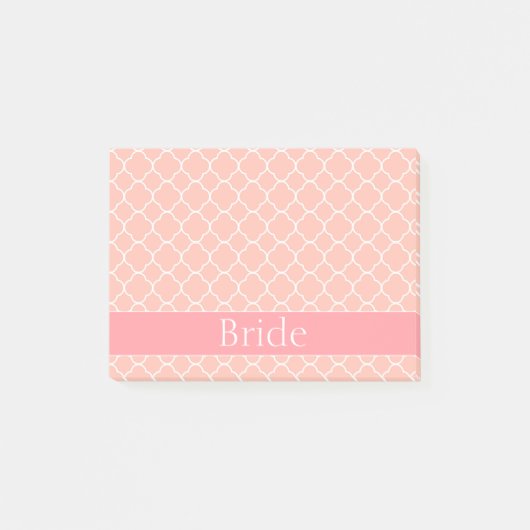 Mooie bride roze en witte post-it® notes (Voorkant)