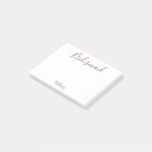 Mooie Bridesmaid White en Bourgogne Post-it® Notes (Schuin)