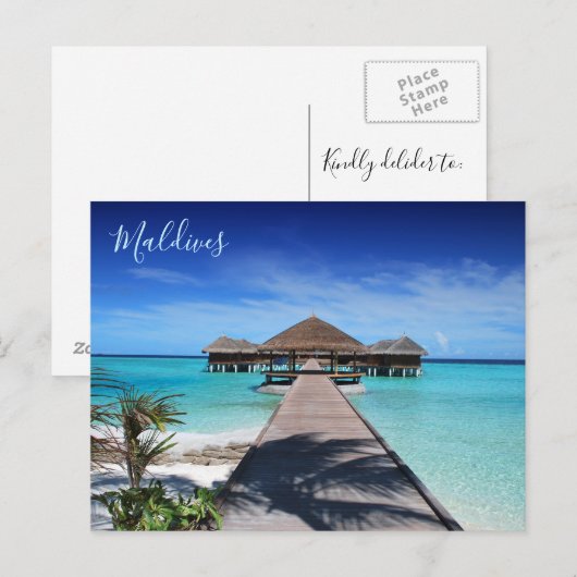 Mooie Briefkaarten van de Malediven (Voorkant / Achterkant)