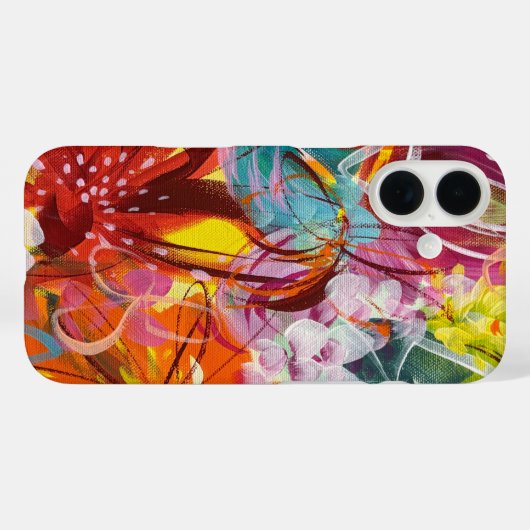 Mooie Bright Floral iPhone Case 1 (Achterkant (horizontaal))