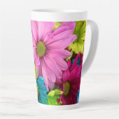 Mooie Bright Flower Latte Mok (Rechterhoek)