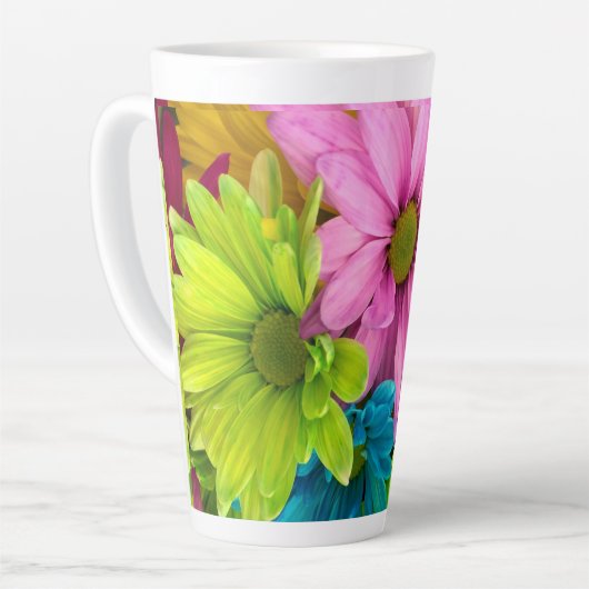 Mooie Bright Flower Latte Mok (Linkerhoek)