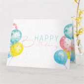 Mooie Bright waterverf Happy Birthday ontwerp Kaart (Gele Bloem)