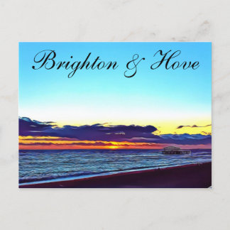 Mooie brighton en hoefstrand & zon briefkaart
