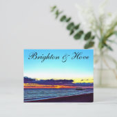 Mooie brighton en hoefstrand & zon briefkaart (Staand voorkant)