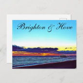 Mooie brighton en hoefstrand & zon briefkaart (Voorkant / Achterkant)