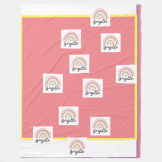 Mooie Brigitte met een regenboogdeken. Fleece Deken